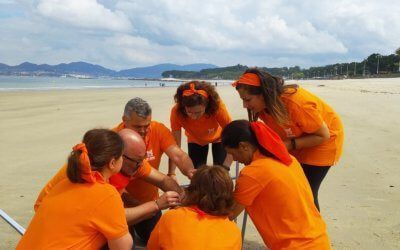 Formación en la playa de Samil
